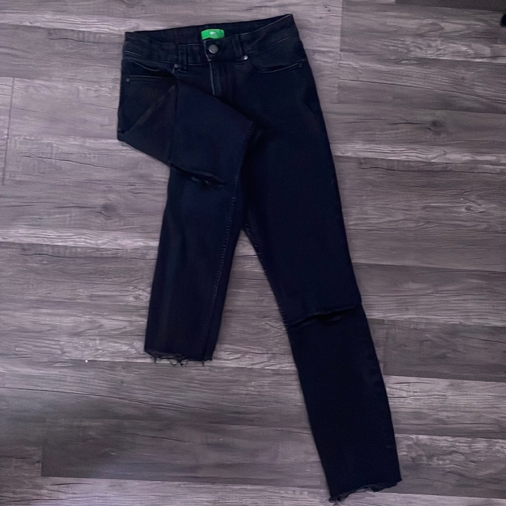 Black ripped at the knee jeans